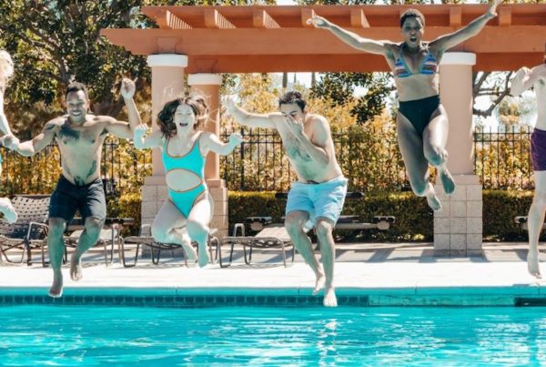 Dive Into Summer - Children Jumping in Pool